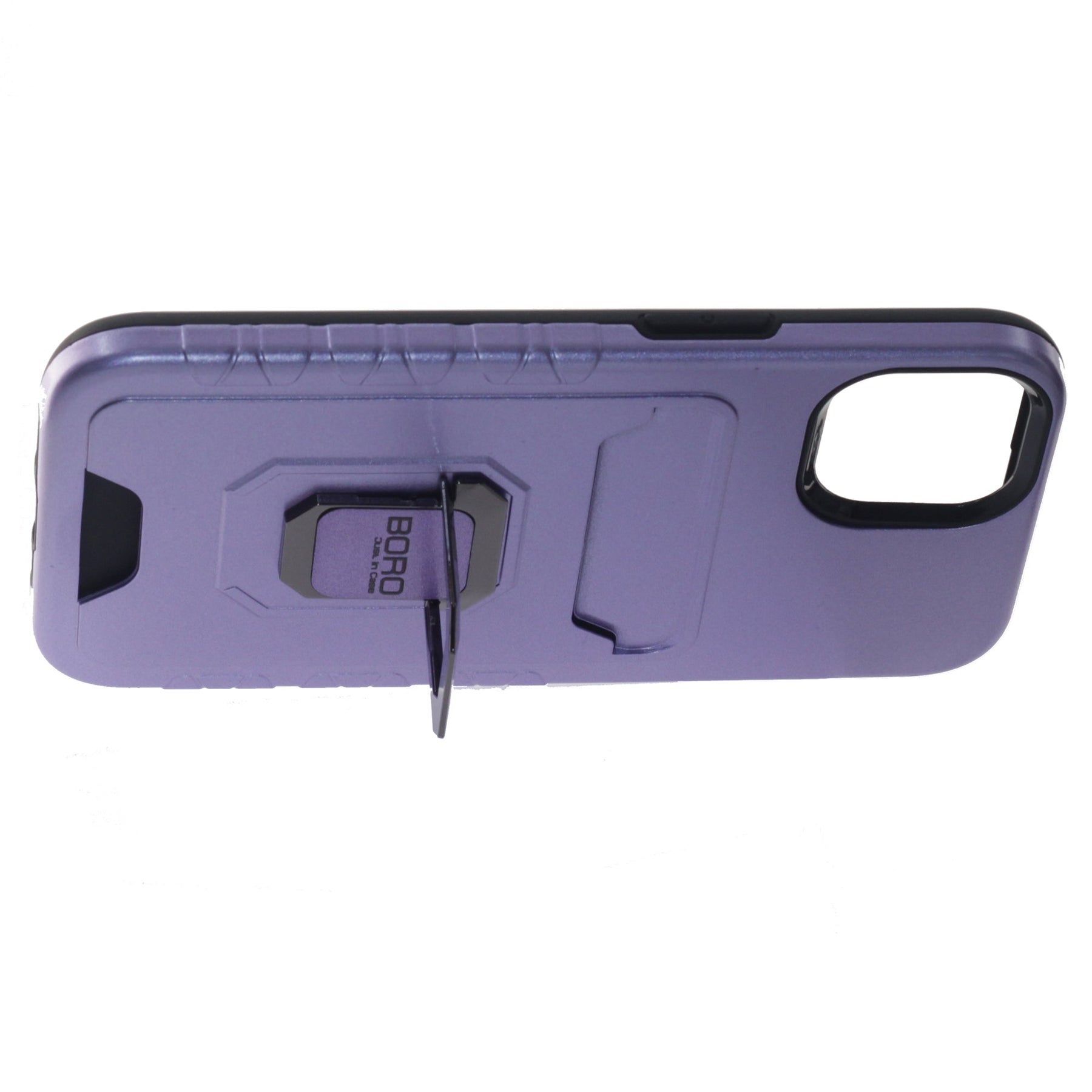 Apple iPhone 12/12 Pro, (BORO) Magnetic Ring Armor Case with Card Holder, Color Purple