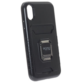 iPhone X/XS Case, (BORO) Magnetic Ring Armor Case, Color Black