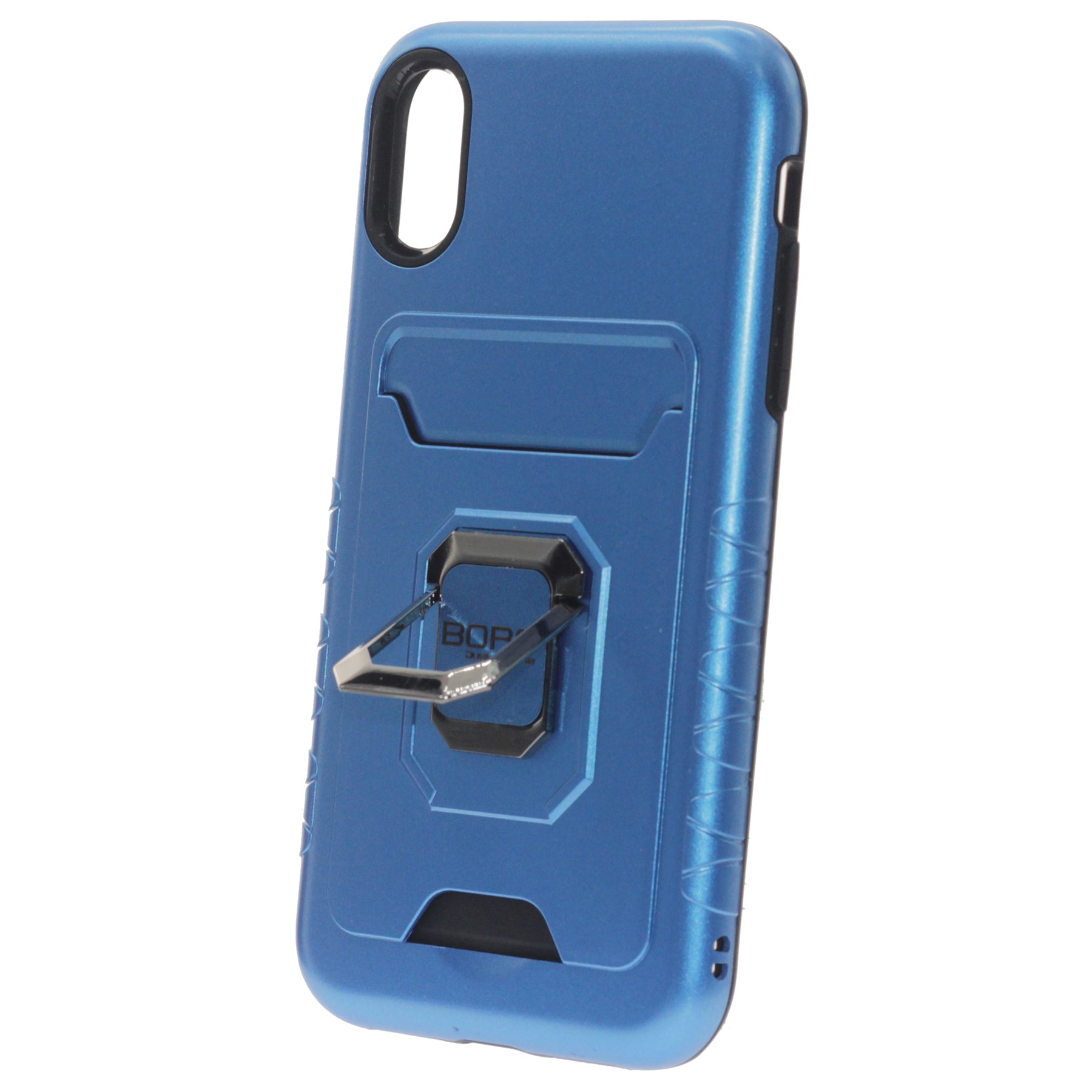 Apple iPhone XR, (BORO) Magnetic Ring Armor Case, Color Blue