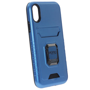 Apple iPhone XR, (BORO) Magnetic Ring Armor Case, Color Blue