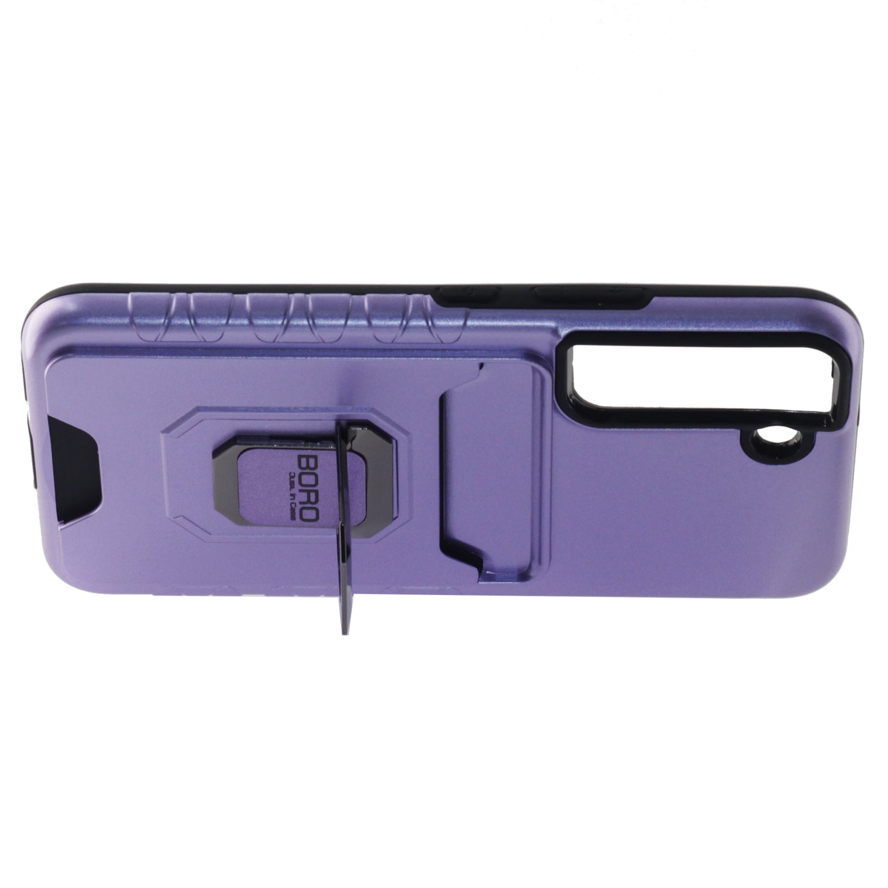 Samsung S22, (BORO) Magnetic Ring Armor Case With Card Holder Function, Color Purple