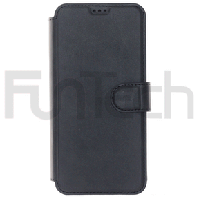 Xiaomi Mi10, Leather Wallet Case, Color Black.