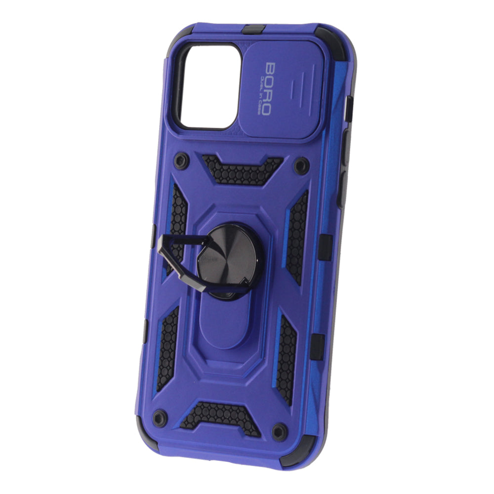 Apple iPhone 12 Pro, Ring Armor Case with Lens Cover, Color Blue