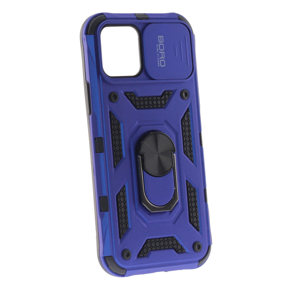 Apple iPhone 12 Pro, Ring Armor Case with Lens Cover, Color Blue