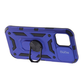 Apple iPhone 12 Pro, Ring Armor Case with Lens Cover, Color Blue