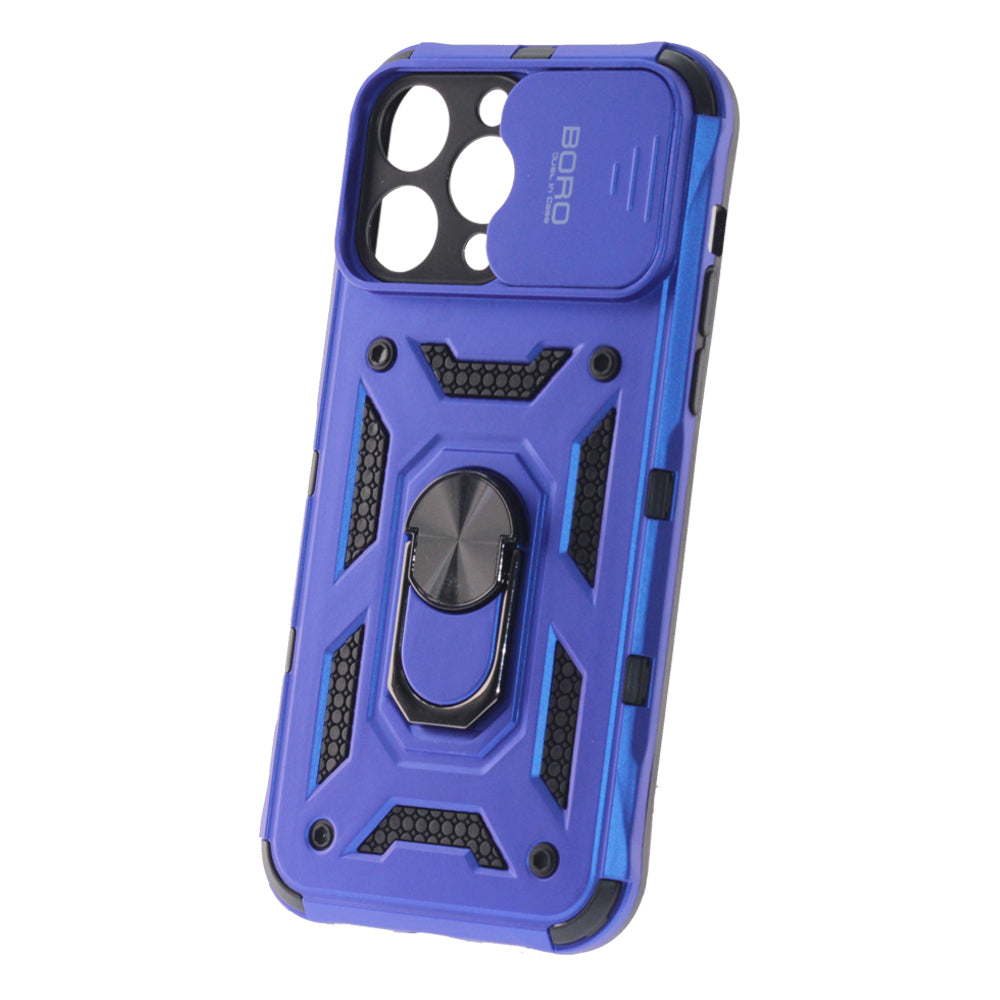 Apple iPhone 14 Pro Max, Ring Armor Case with Lens Cover, Color Blue