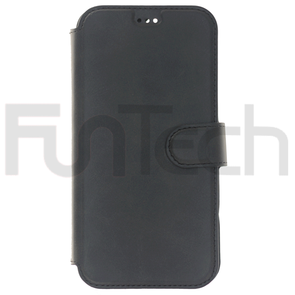 iPhone 13 Pro Max, Leather Case, Color Black.
