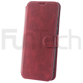 20SE, Leather Wallet Case, Color Red.