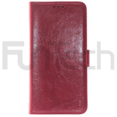 Nokia 7 Plus, Leather Wallet Case, Color Red.