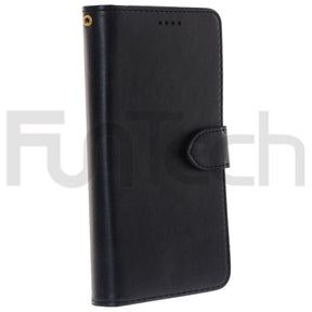 Nokia G20, Leather Wallet Case, Color Black