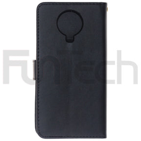 Nokia G20, Leather Wallet Case, Color Black