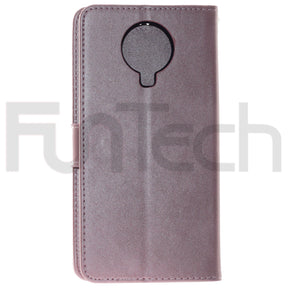 Nokia G20, Leather Wallet Case, Color Pink