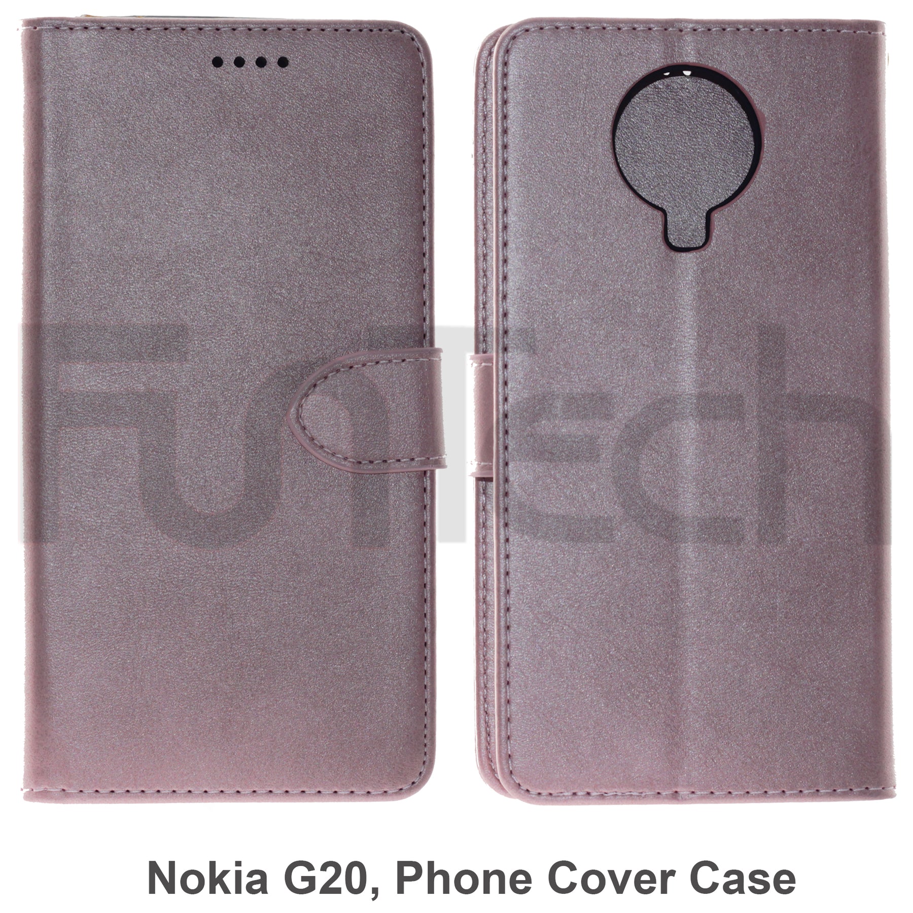 Nokia G20, Leather Wallet Case, Color Pink