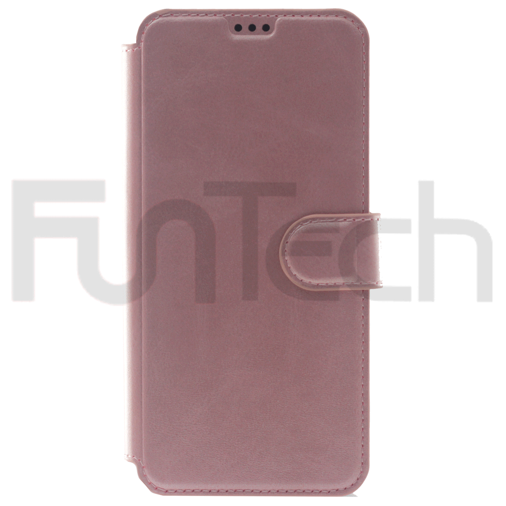 Xiaomi, Redmi Note 10 5G, Leather Wallet Case, Color Pink.