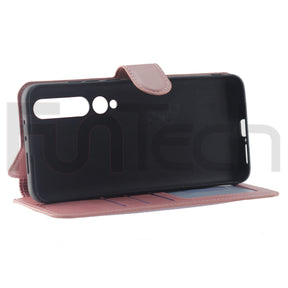 Xiaomi Mi10, Leather Wallet Case, Color Pink.
