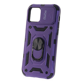 Apple iPhone 12 Pro, Ring Armor Case with Lens Cover, Color Purple