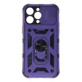 Apple iPhone 14 Pro Max, Ring Armor Case with Lens Cover, Color Purple
