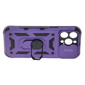 Apple iPhone 14 Pro Max, Ring Armor Case with Lens Cover, Color Purple