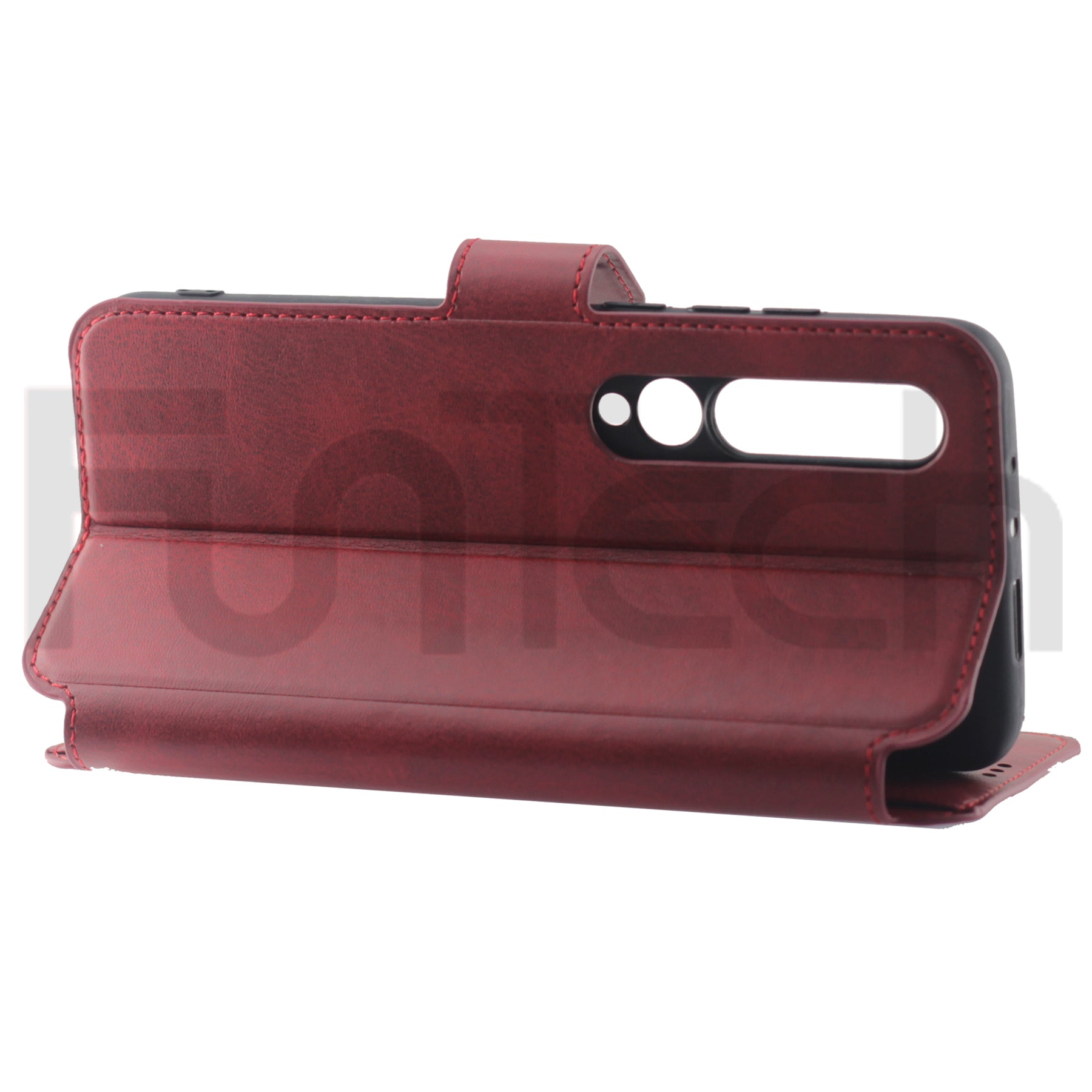 Xiaomi Mi10, Leather Wallet Case, Color Red.