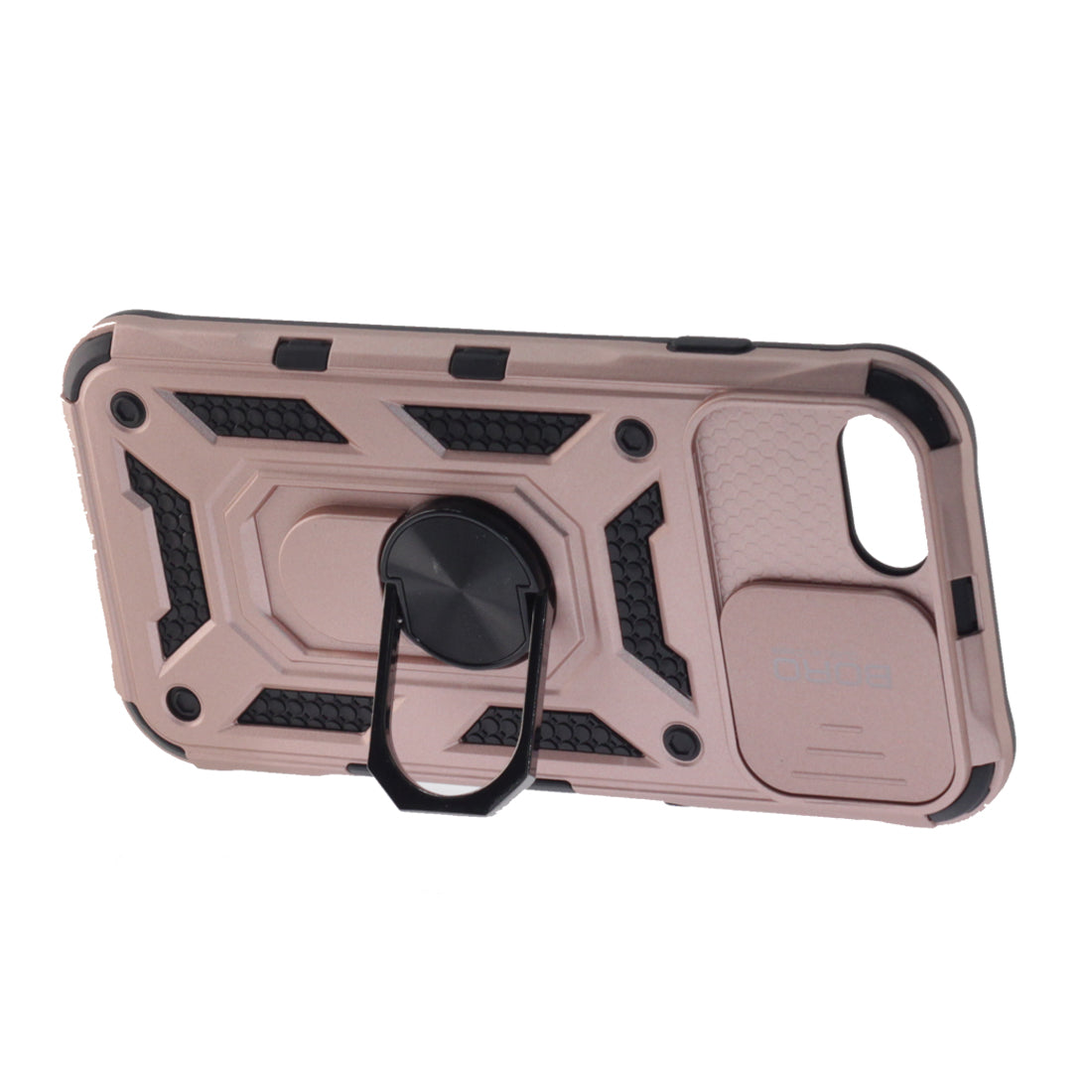 iPhone 6/7/8/SE 2020 Case, Magnetic Ring Armor Case with Lens Cover, Color Rose Gold