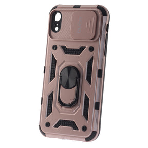 Apple iPhone XR Case, Ring Armor Case with Lens Cover, Color Rose Gold