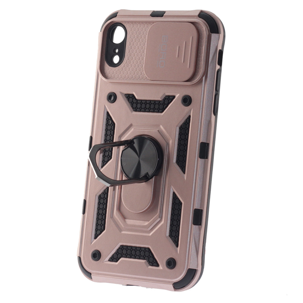 Apple iPhone XR Case, Ring Armor Case with Lens Cover, Color Rose Gold