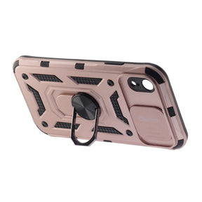 Apple iPhone XR Case, Ring Armor Case with Lens Cover, Color Rose Gold