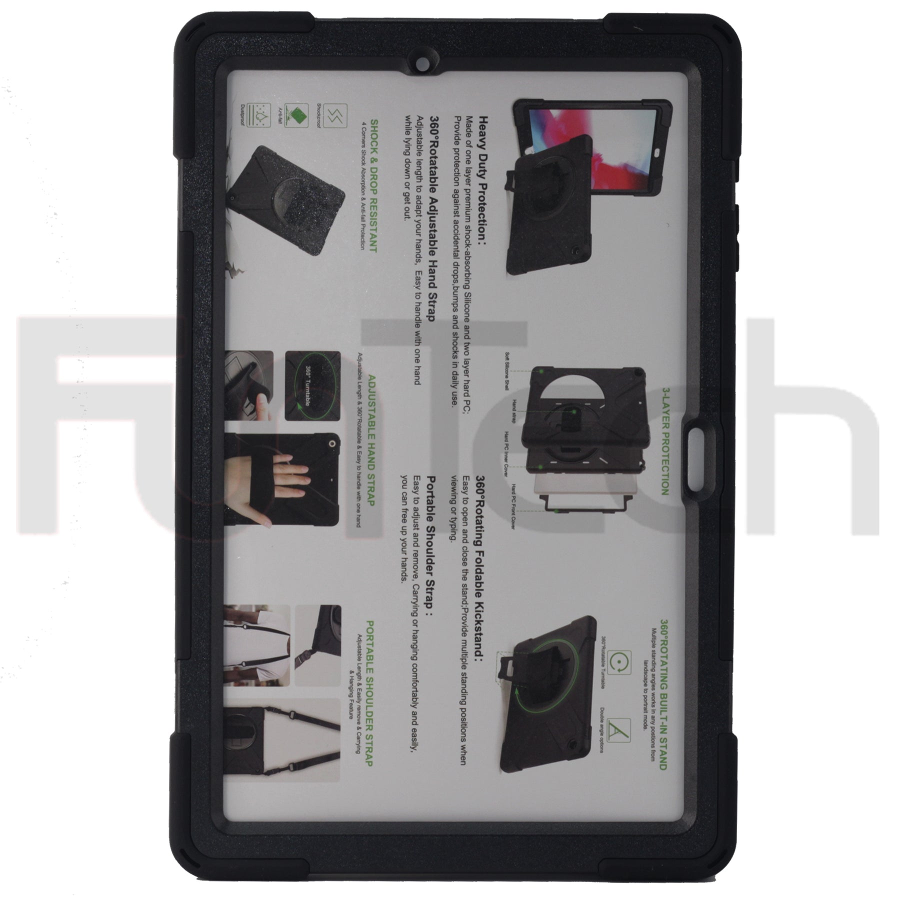 Drop & Shock Proof Samsung Tab Case For - S7 FE 12,4", T730/T735 Color Black