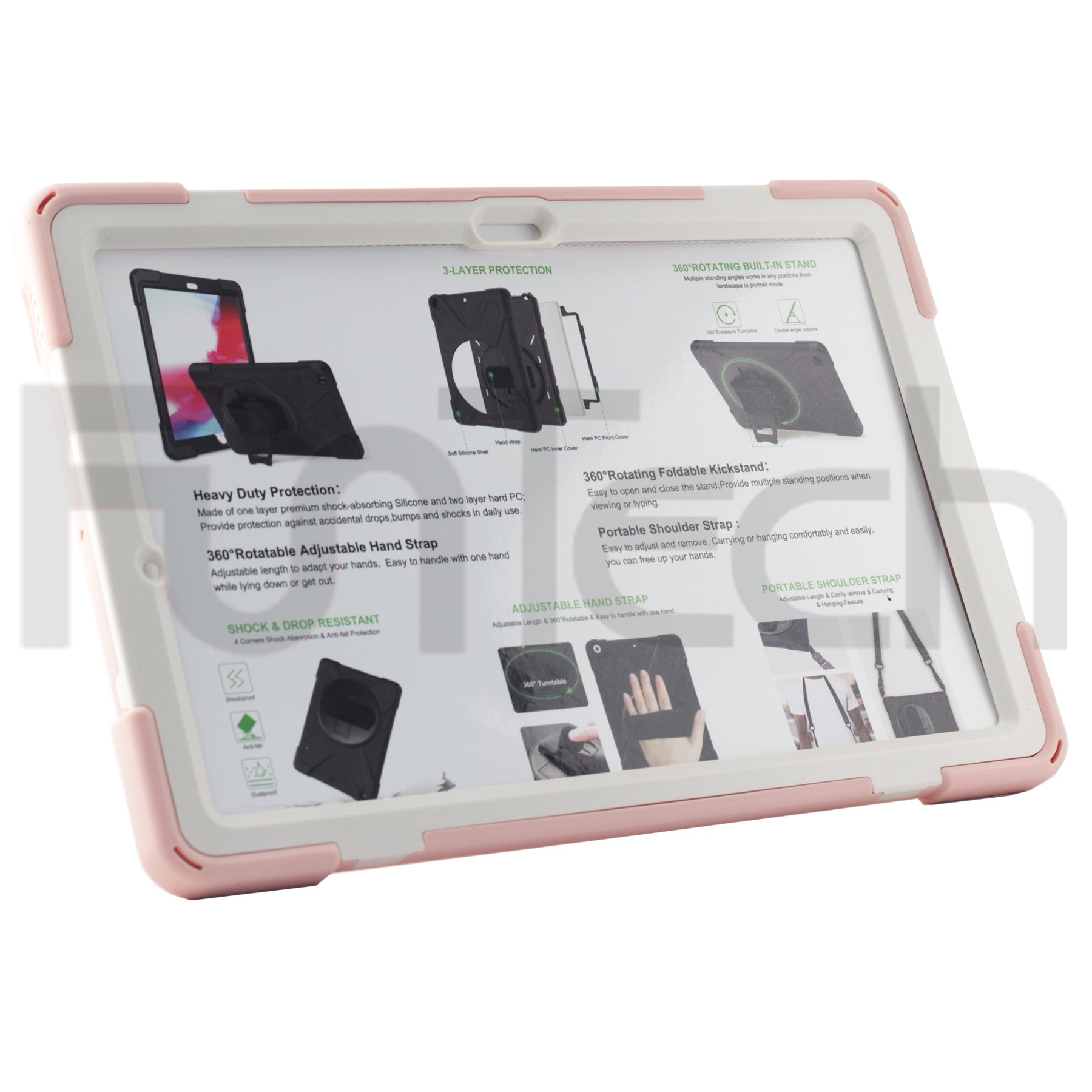 Drop & Shock Proof Samsung Tab Case For - S7 FE 12.4" | T730/T735, Colour Rose Gold.