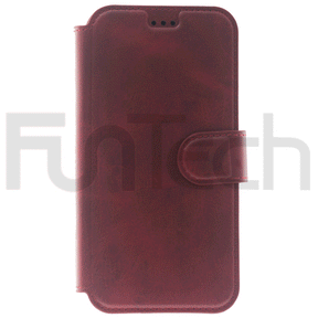 Samsung S8, Leather Wallet Case, Color Red,