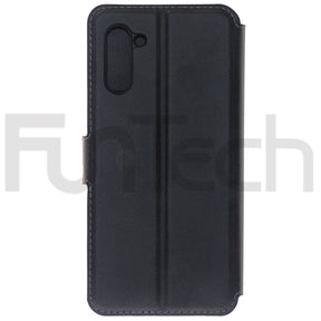 Samsung Note 10, Leather Wallet Case, Color Black