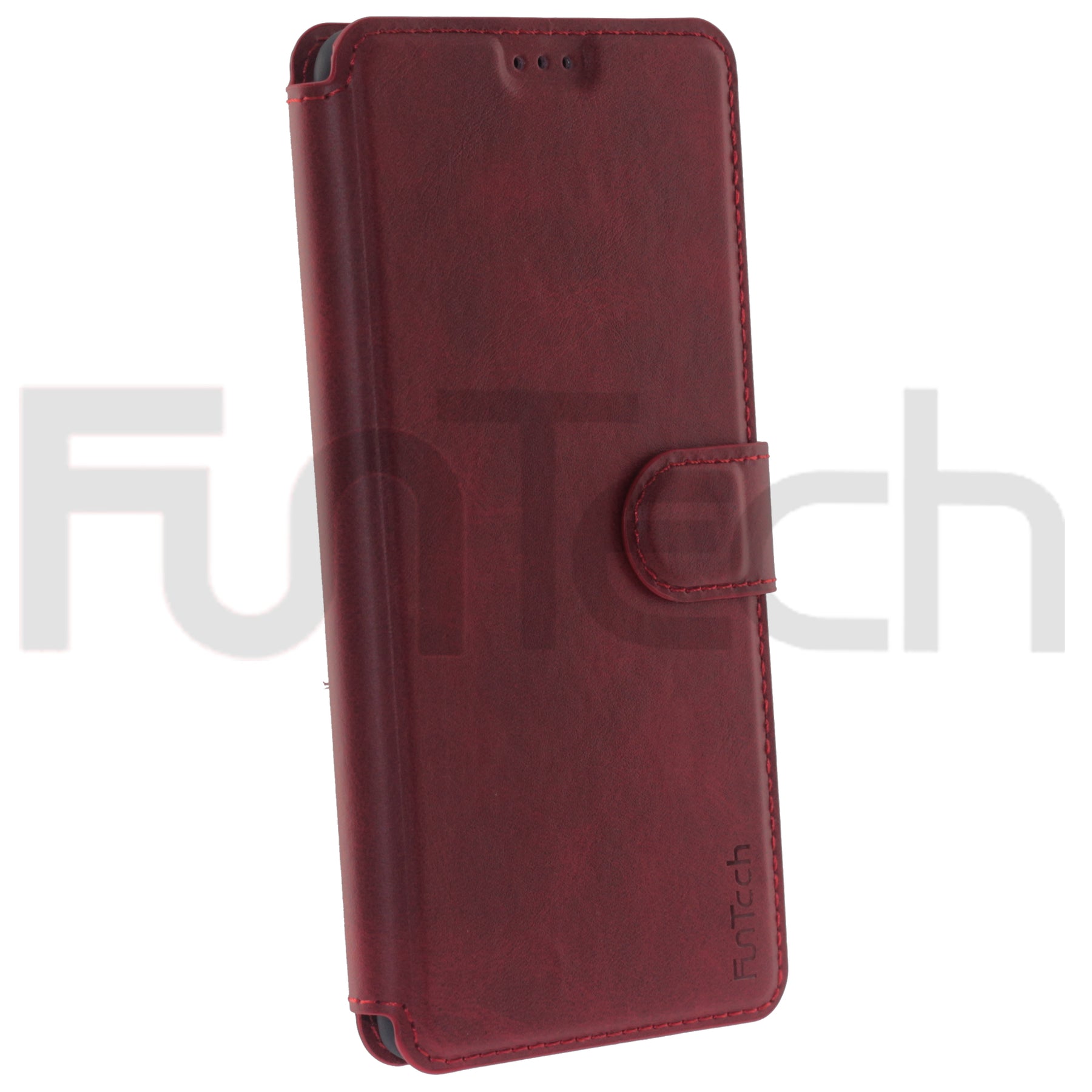 Samsung S10 5G, Leather Wallet Case, Color Red,