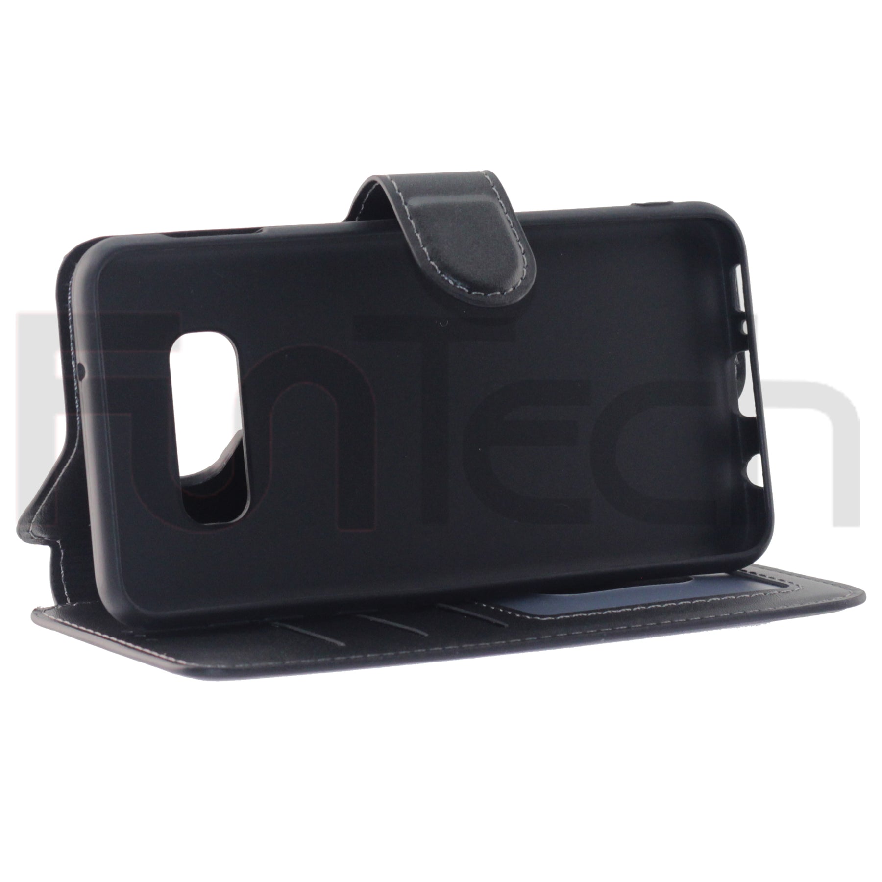 Samsung S10 E, Leather Wallet Case, Color Black.