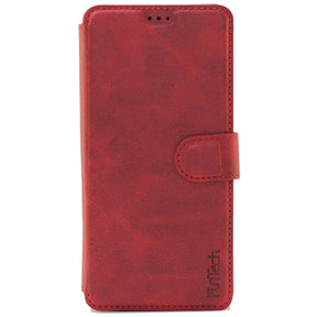 Samsung S20 Plus Leather Wallet Case, Color Red
