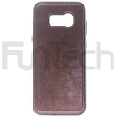 Samsung S8+, Leather Back Case, Color Brown.
