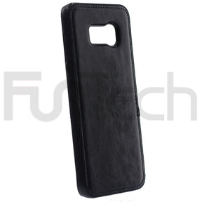 Samsung S8+, Leather Back Case, Color Black.