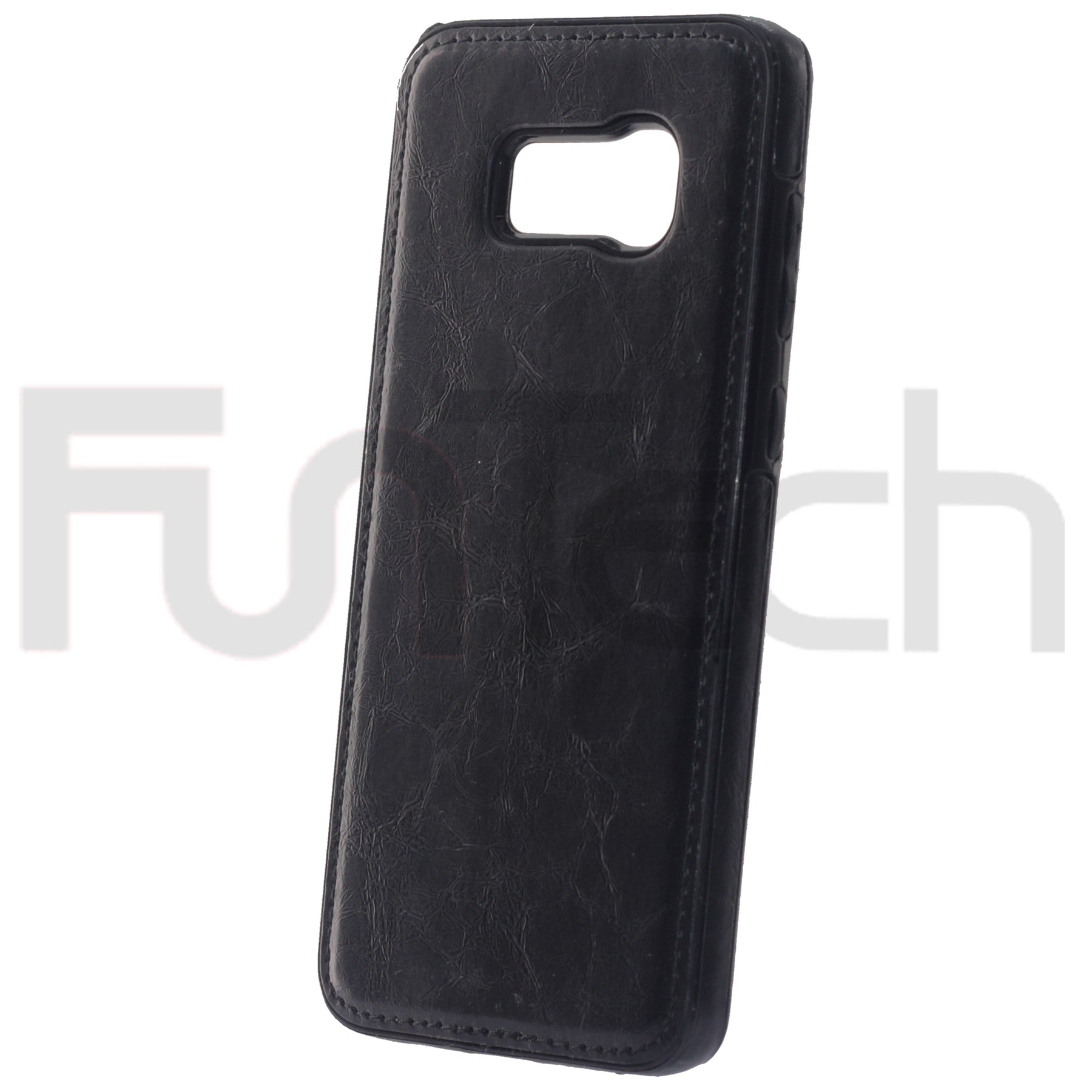 Samsung S8+, Leather Back Case, Color Black.