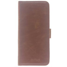 Samsung S8+, Premium Leather Wallet Case, Color Brown.