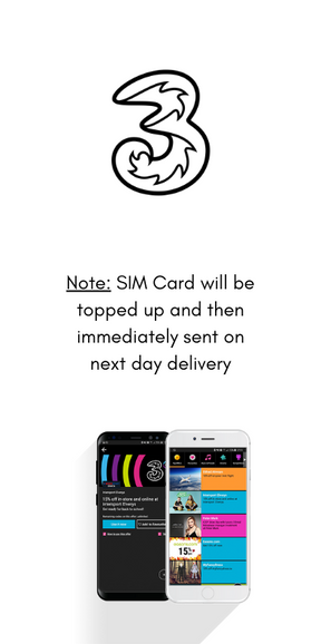 Three Prepay Network SIM Card With €20 Credit Included