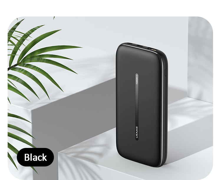 USAMS US-CD146 PD+QC3.0 Wireless Fast Charging Power Bank With Suction Cup black