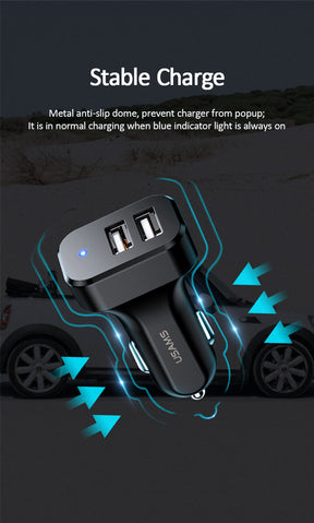 USAMS 2.1A Dual USB Car Charger