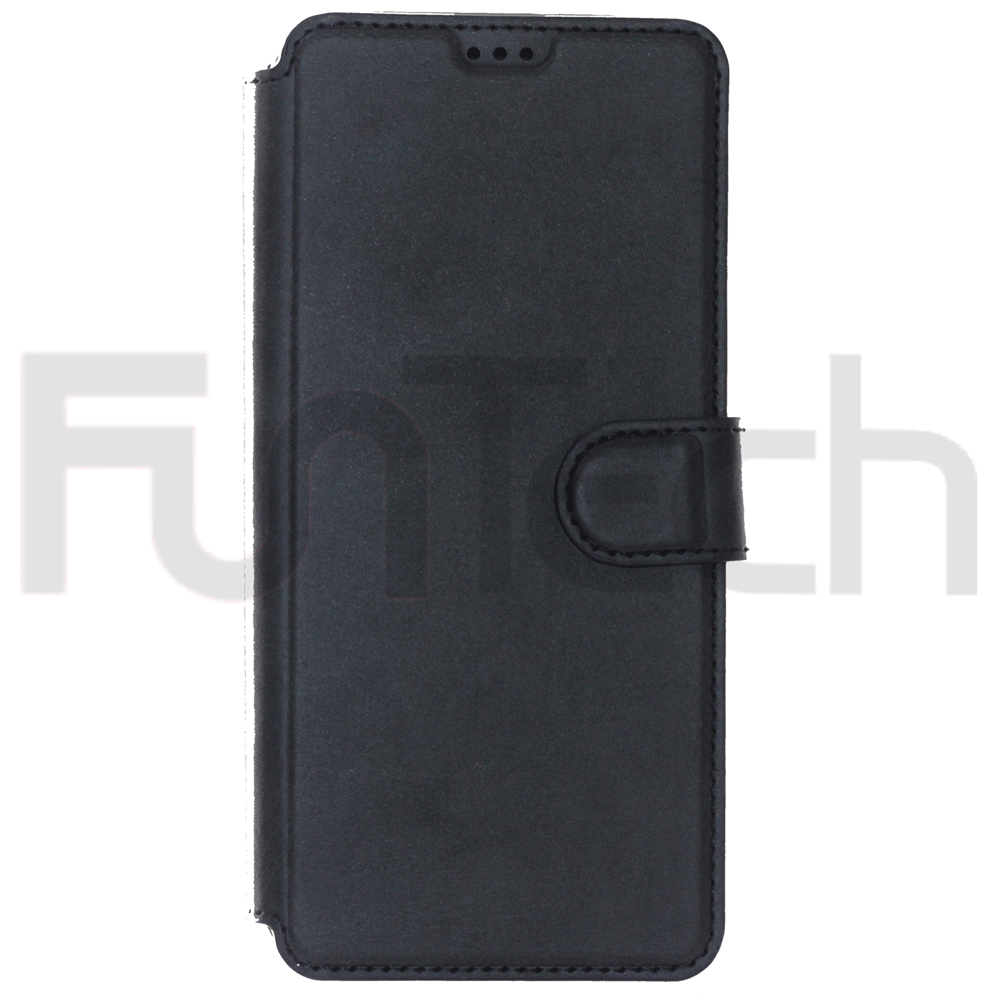 Samsung A03S, Leather Wallet Case, Color Black