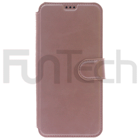 Samsung A03S, Leather Wallet Case, Color Rose Gold (Pink)