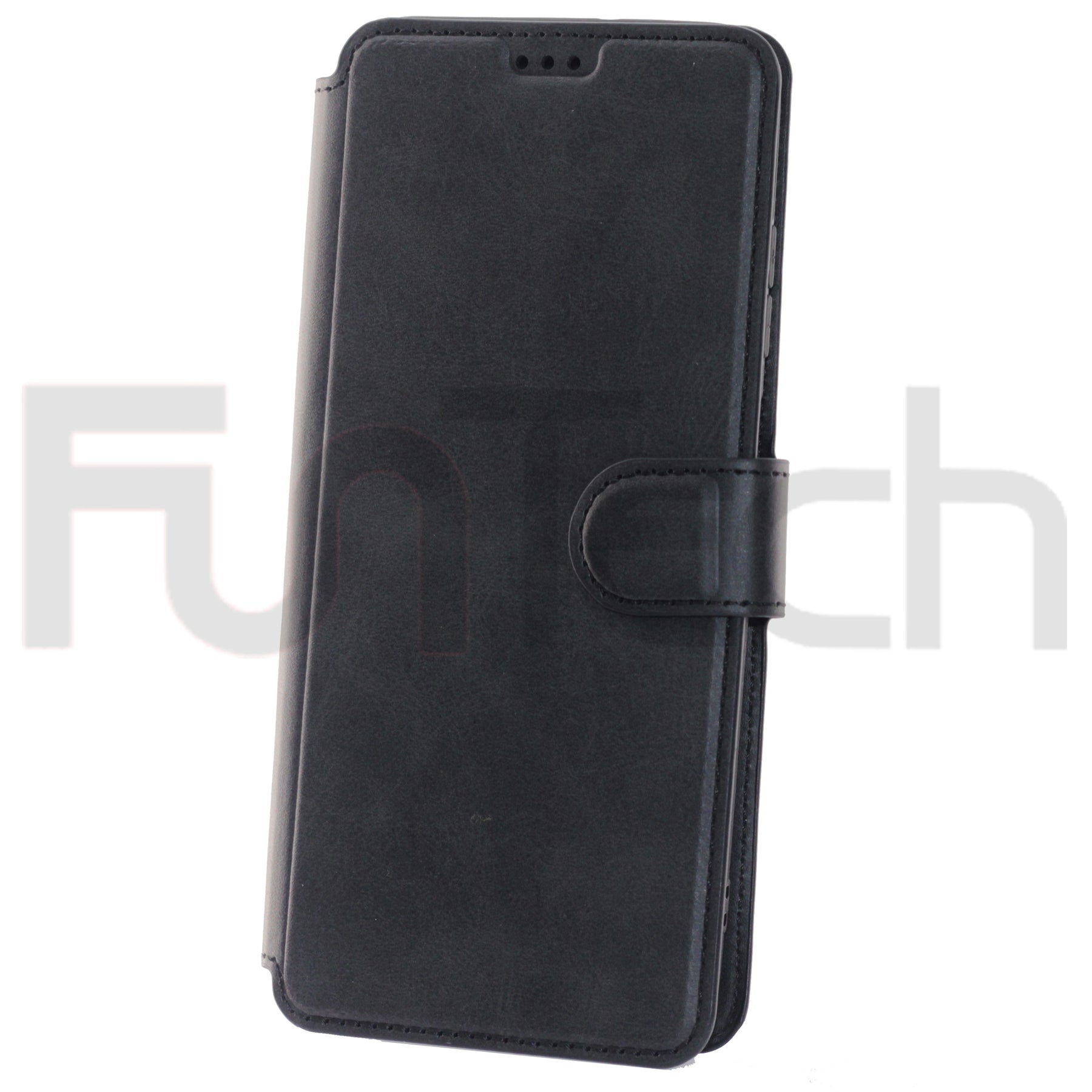 Samsung A03S, Leather Case, Color Black
