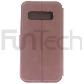 Samsung S10, Leather Case, Color Rose Gold.