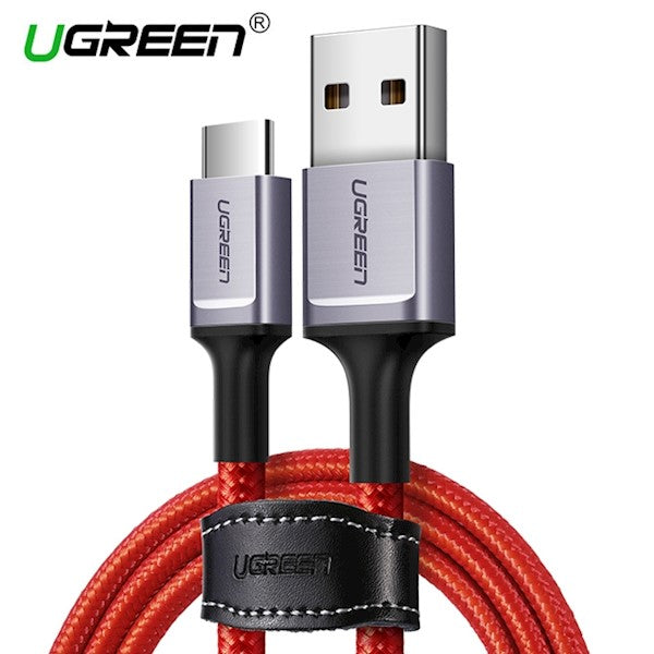 UGREEN USB 2.0 A to Type C Cable Nickel Plating Aluminum Braid 1m (Black) 60184