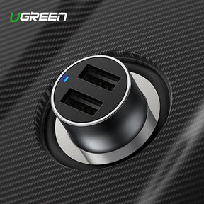 UGREEN Dual Port USB Car Charger (Space Gray)