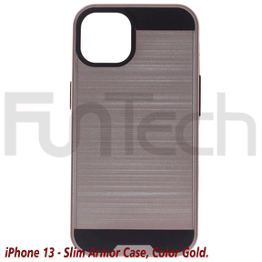 Apple iPhone 13, Slim Armor Case, Color Gold.