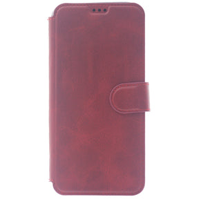 iPhone 13 Pro Case, Leather Wallet Case, Color Red.