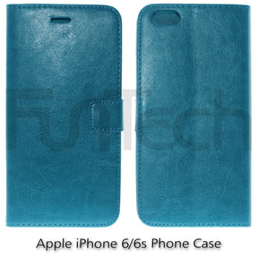 Apple, iPhone 6/6S, 5.5", Leather Wallet Case, Color Blue.
